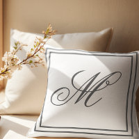 Elegant Custom Monogram White Throw