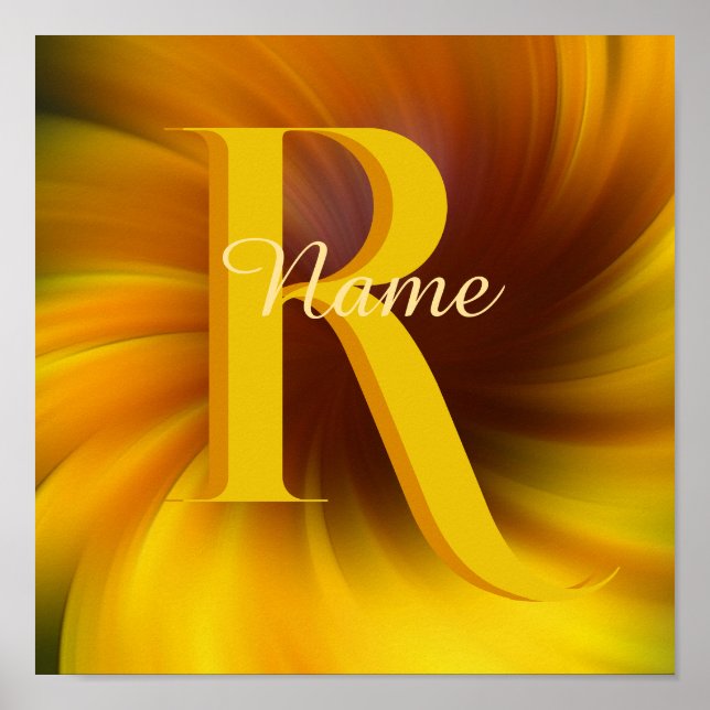Elegant Custom Monogram Your Initial Name Poster (Front)