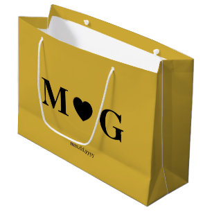 Elegant Custom Monogrammed Gift Bag for Couples