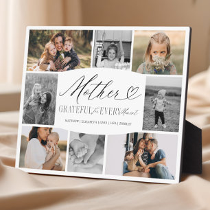 Elegant Custom Mother Photo Collage Mum Keepsake Plaque