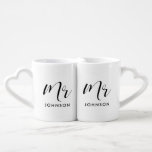 Elegant custom Mr and Mr Coffee Mug Set<br><div class="desc">Mr and Mr couple coffee mug,  customisable with your own name and your favourite colours.</div>