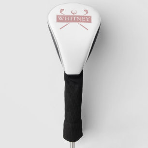 Elegant Custom Name Clubs And Ball Dusty Rose Golf Head Cover