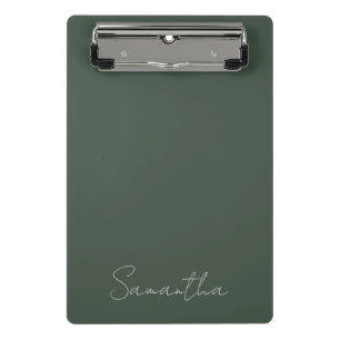 Elegant Custom Name Green Blue Mini Clipboard