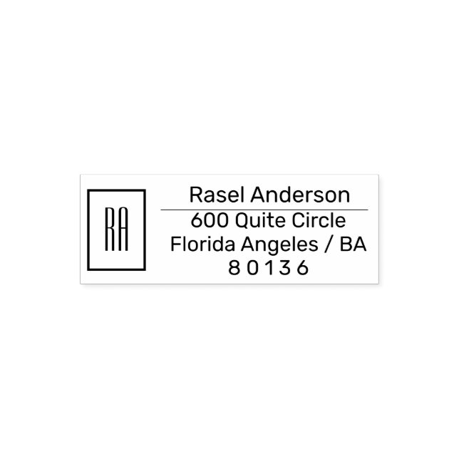 Elegant Custom Name & Monogram Self-inking Stamp (Design)
