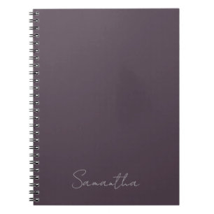 Elegant Custom Name Purple Taupe Notebook