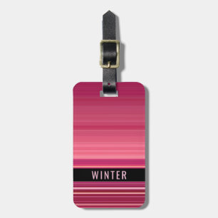 Elegant custom name rose gold luggage tag
