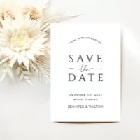 Elegant custom names white wedding save the date