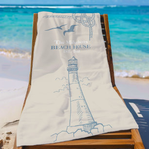 Elegant Custom Nautical Beach House Beach Towel