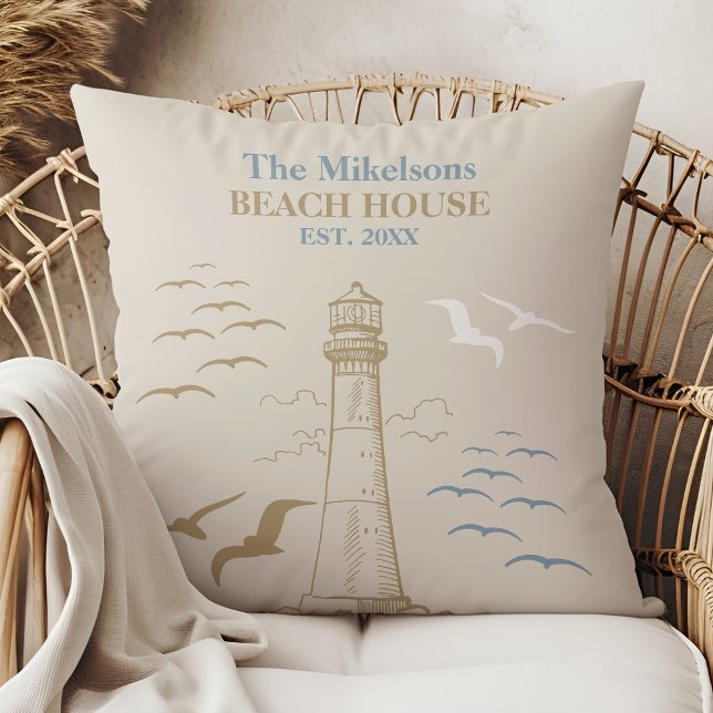 Elegant Custom Nautical Beach House Cushion (Creator Uploaded)