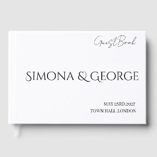 Elegant custom personalized wedding guest book
