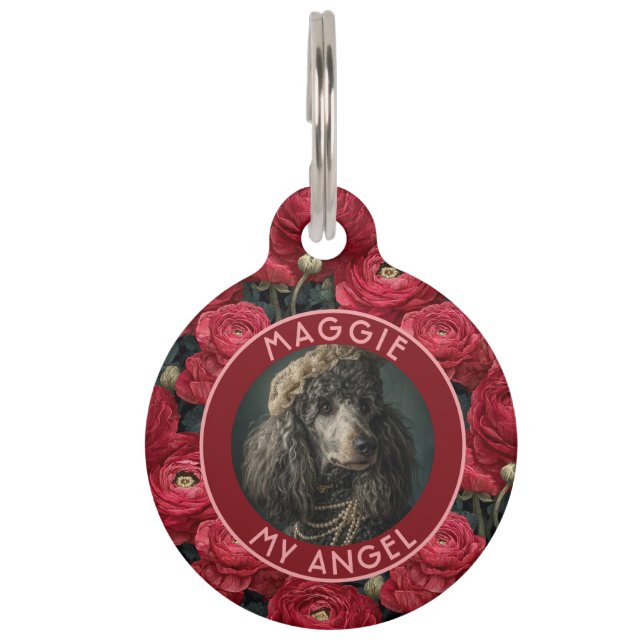 Elegant Custom Pet Parent Gift Ranunculus Flower Tag (Front)