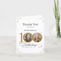 Elegant Custom Photo 100th Birthday