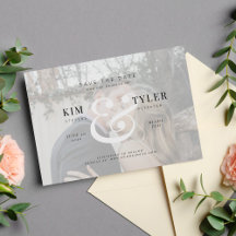 Elegant custom photo faux vellum modern wedding