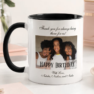 Elegant Custom Photo Happy Birthday Coffee Mug