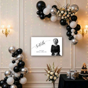 Elegant Custom Photo Milestone Birthday Banner Poster