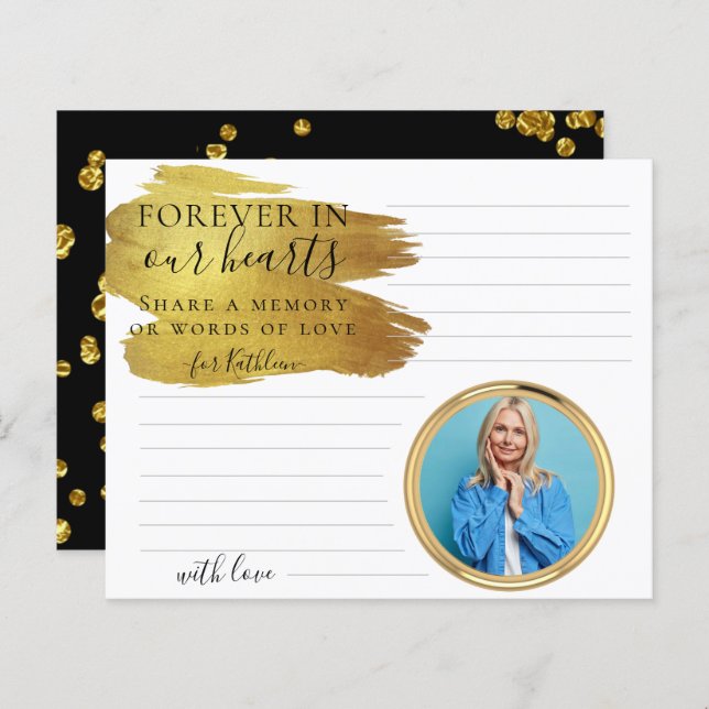 Elegant Custom Photo Share a Memory Funeral Card (Front/Back)