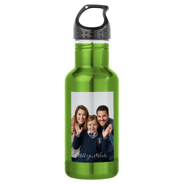 Elegant Custom Photo & Text Personalised  532 Ml Water Bottle (Front)