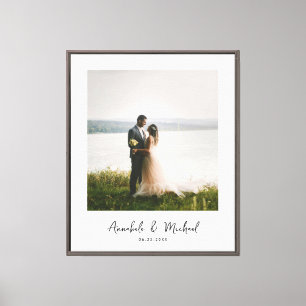 Elegant Custom Photo Wedding Canvas Print