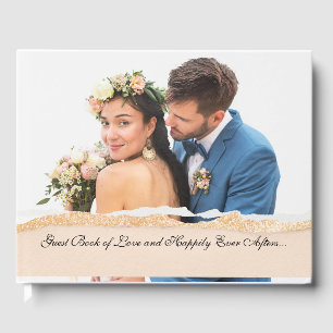 Elegant Custom Photo Wedding Guest Book