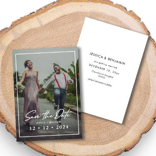Elegant Custom Photo Wedding Save the Date Card