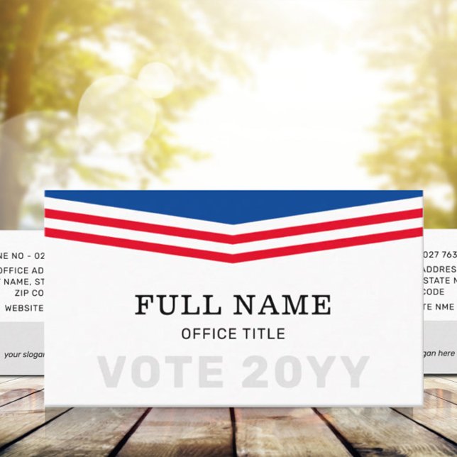 Elegant Custom Political Campaign Election Business Card (Creator Uploaded)