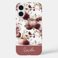 elegant Custom Pumpkin and Flowers pattern
