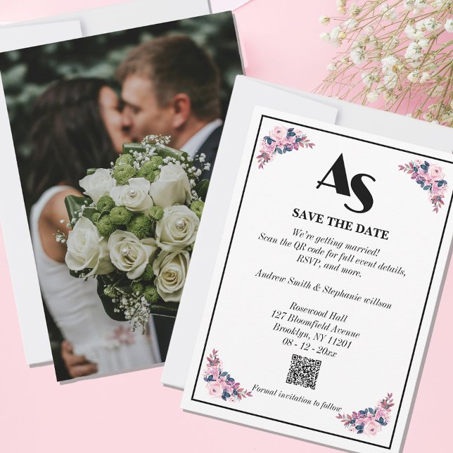 Elegant Custom Save the Date QR Invitation Card  (Creator Uploaded)