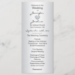 Elegant Custom Silver Black Wedding Programs Programme<br><div class="desc">Greet your guests at your wedding ceremony with these elegant personalised programs.  Silver ombre and black letters DIY templates for you to edit as you wish. Faux diamond heart to add some little sparkle. Part of the collection 'BLACK & SILVER'</div>