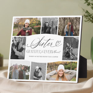 Elegant Custom Sister Photo Collage BFF Keepsake Plaque