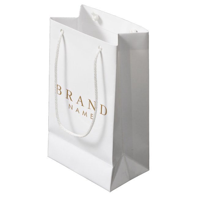 Elegant Custom Small Paper Shopping Bag (Front Angled)