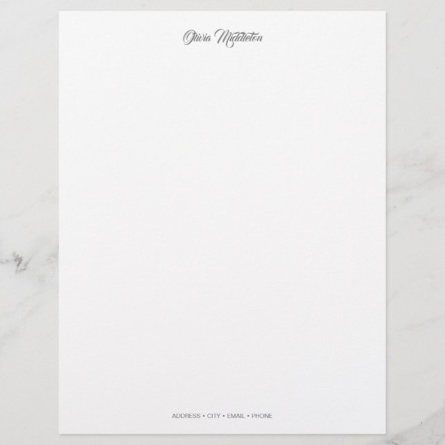 Elegant Custom Stationery Letterhead (Front)