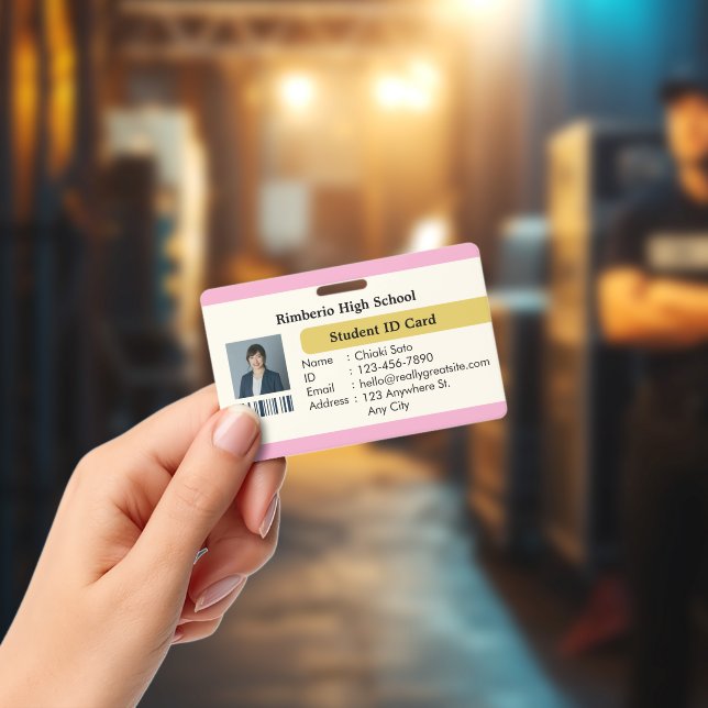Elegant Custom Student ID Card Design Badge (Concert)
