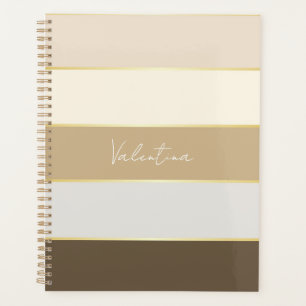 elegant Custom Summer Colours Colour Block Stripes Planner