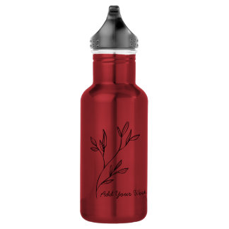 Elegant Custom Text Black and White Simple Style 532 Ml Water Bottle