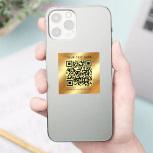 Elegant Custom Text Logo QR Code Template Gold