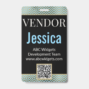 Elegant Custom Vendor Event ID Badge