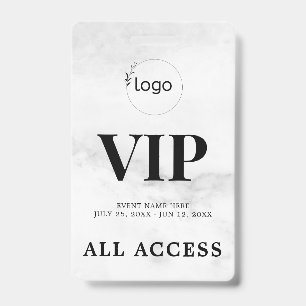 Elegant Custom VIP All Access Pass Event Badge ID Badge