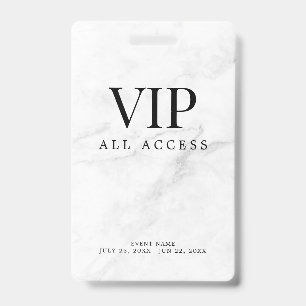 Elegant Custom VIP All Access Pass Event Badge ID Badge