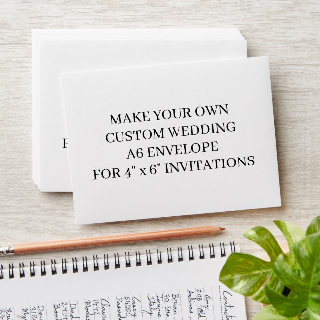 Elegant Custom Wedding 4"x6" Invitations A6 Envelope (Stacked)