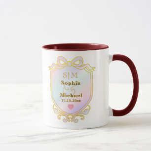Elegant Custom Wedding Gold Initials Monogram Mug