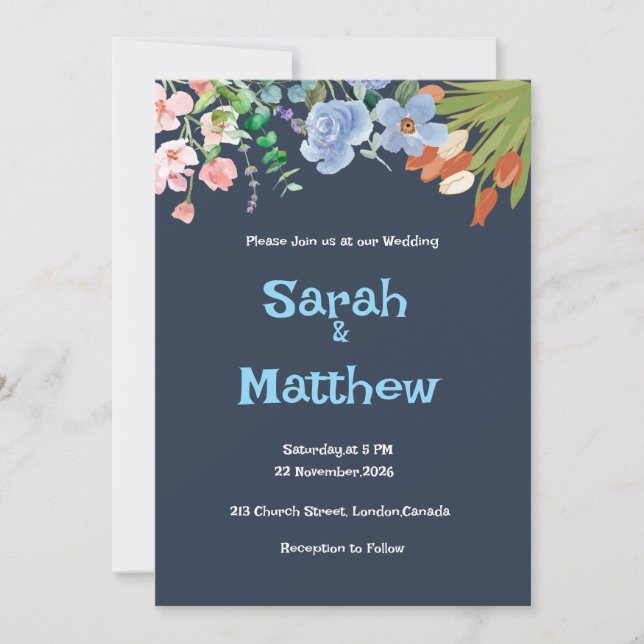  Elegant Custom Wedding Invitation Card (Front)