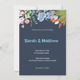 Elegant Custom Wedding Invitation Card