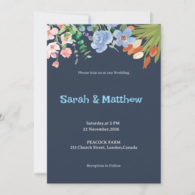  Elegant Custom Wedding Invitation Card (Front)