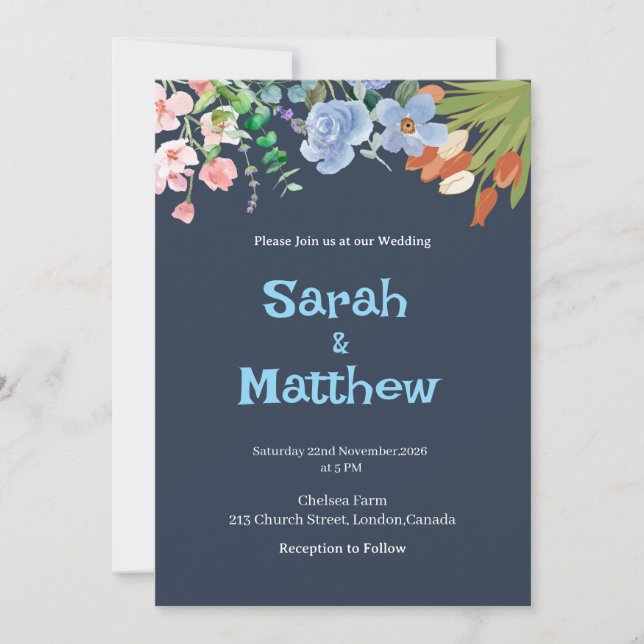  Elegant Custom Wedding Invitation Card (Front)