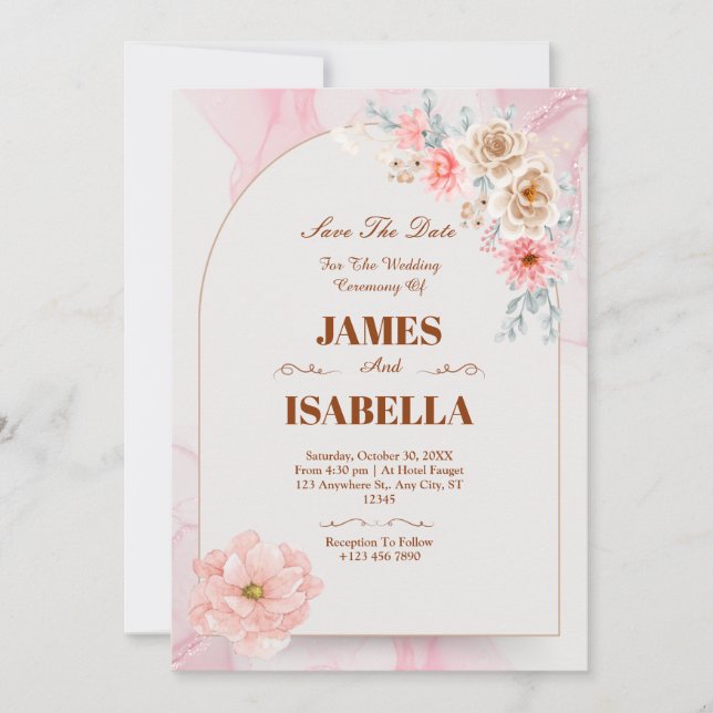 Elegant Custom Wedding Invitation Template (Front)