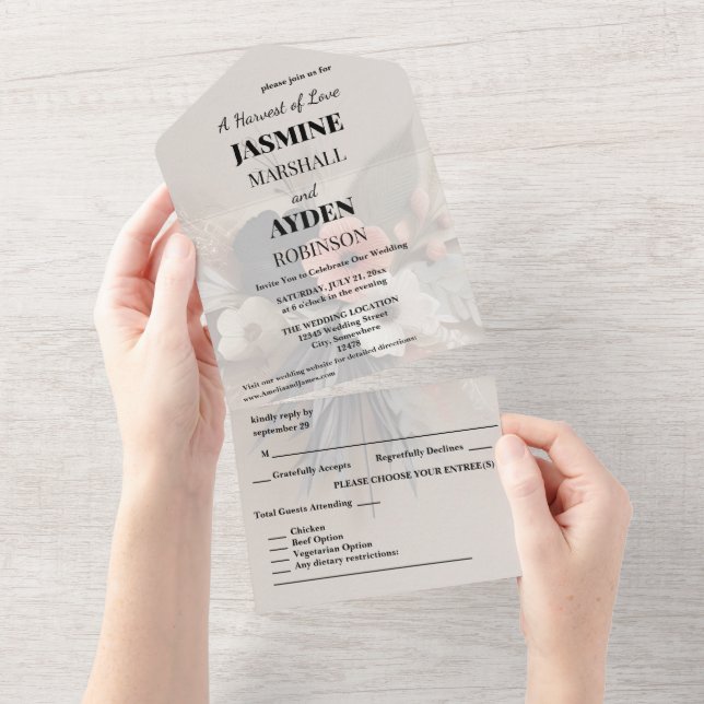 Elegant Custom Wedding Invitations  (Tearaway)
