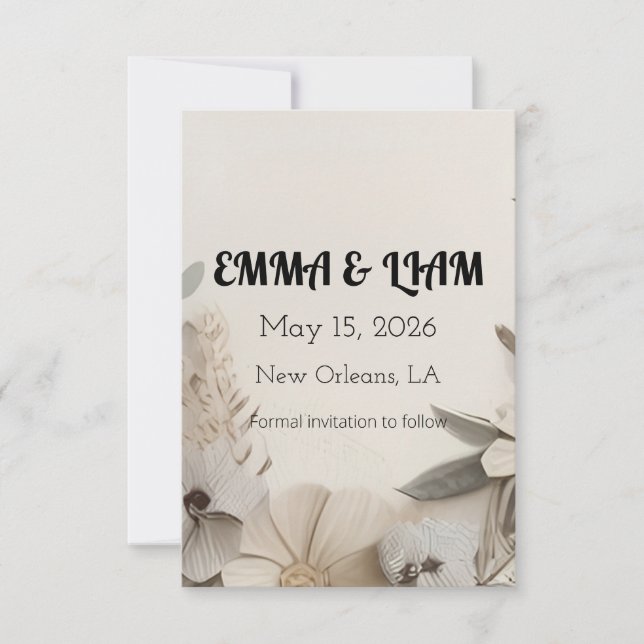 Elegant Custom Wedding Invitations  (Front)