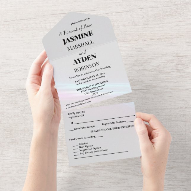 Elegant Custom Wedding Invitations  (Tearaway)