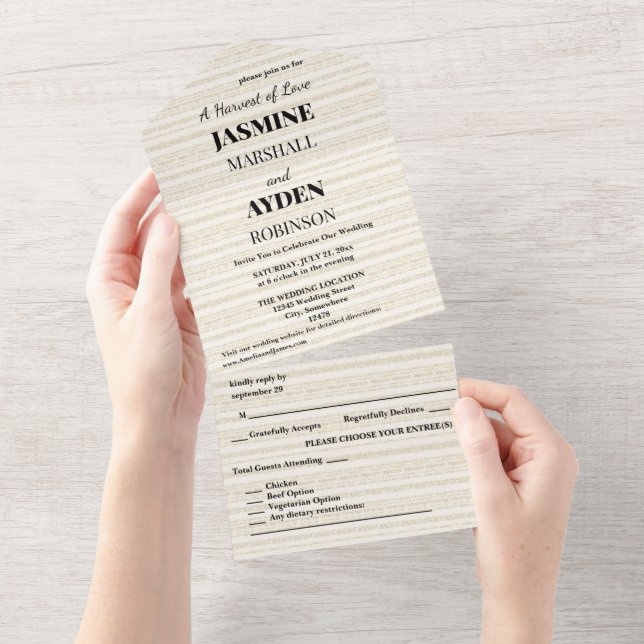 Elegant Custom Wedding Invitations  (Tearaway)