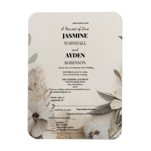Elegant Custom Wedding Invitations Magnet
